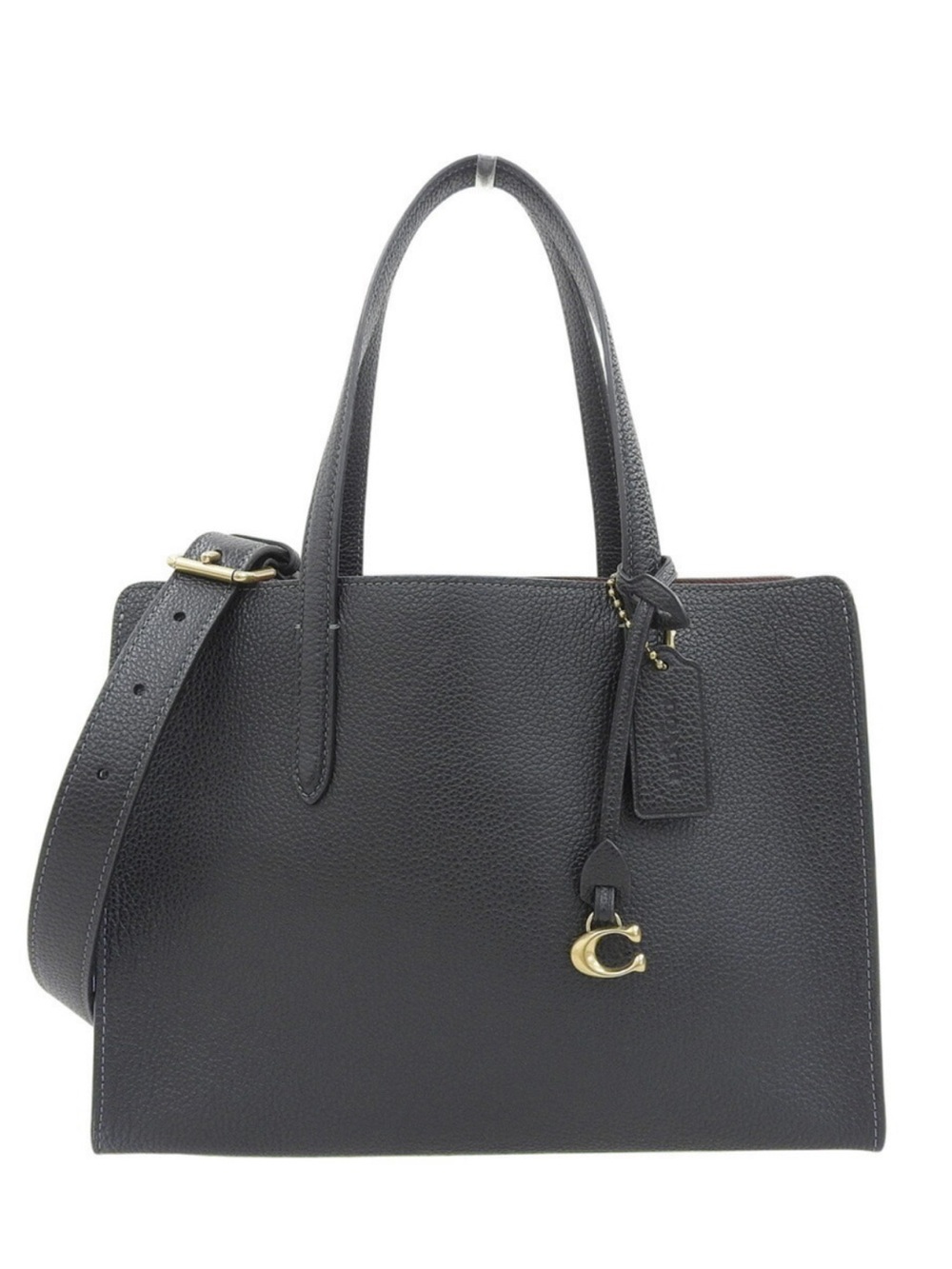 Coach Black Carter 28 Tote Bag Pebbled Leather Carryall Shoulder Bag